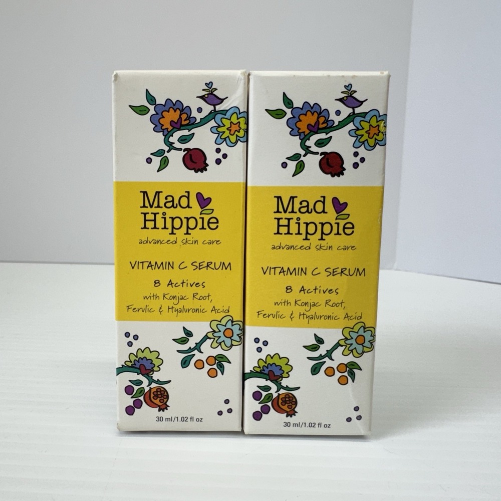 Mad Hippie Vitamin C Serum, Brightening Anti-Aging Skincare, 30ml x 2 -Lot Of 2